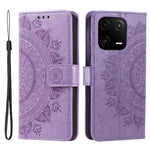 For Xiaomi 13 Pro 5G Imprinted Mandala Flower Phone Case Anti-drop Wallet Stand Cover with Strap