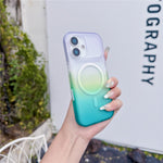 For iPhone 16 Magnetic Case AI Touch Button Gradient Color TPU Phone Cover