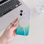For iPhone 16 Magnetic Case AI Touch Button Gradient Color TPU Phone Cover