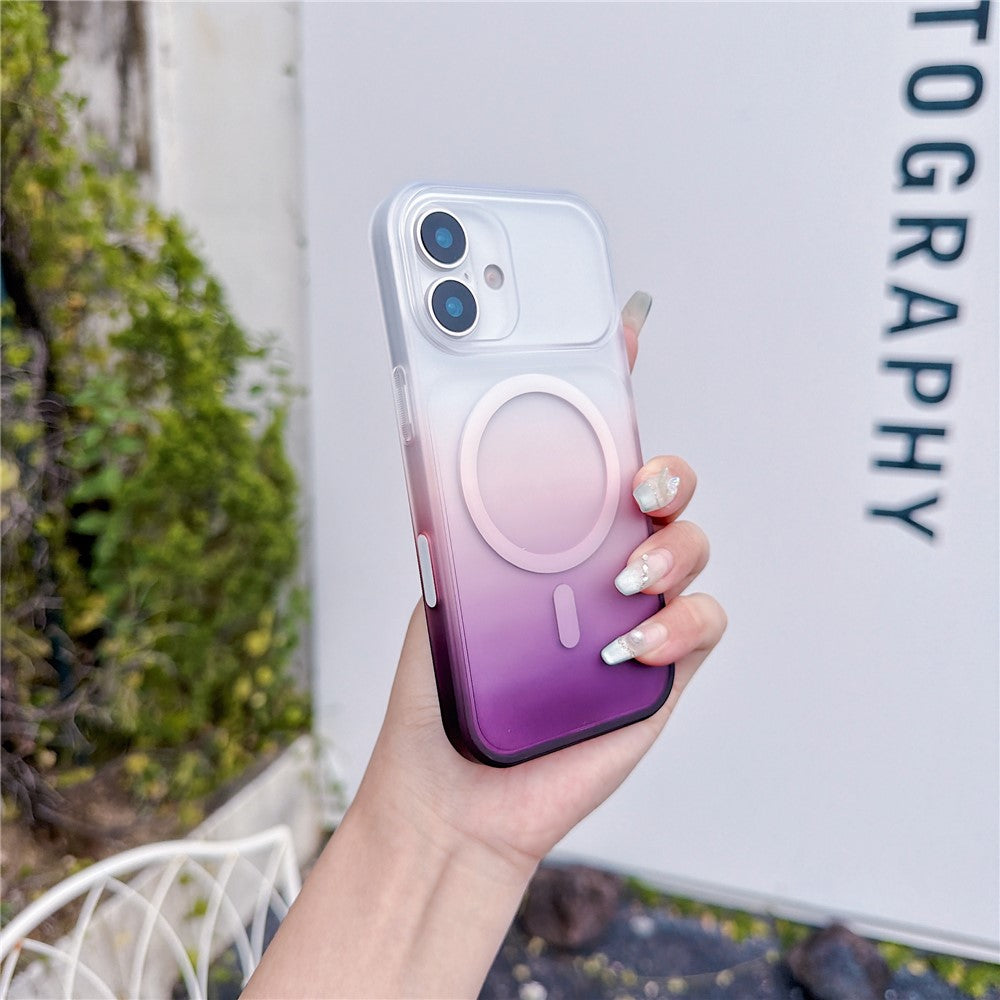For iPhone 16 Magnetic Case AI Touch Button Gradient Color TPU Phone Cover