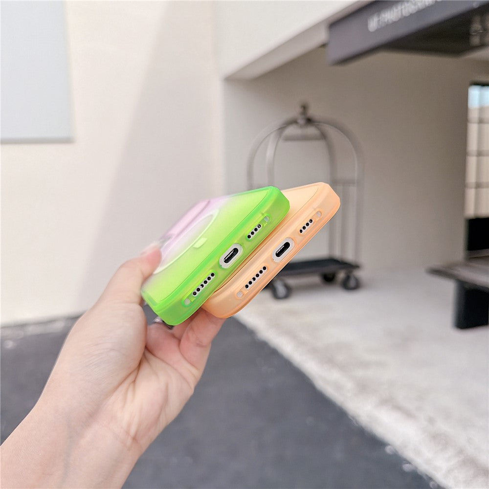 Til iPhone 16 Pro Magnetisk Cover AI Touch Knap Gradient Farve TPU Telefoncover