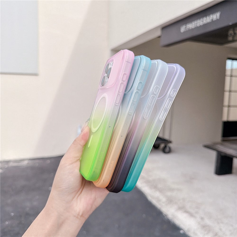 Til iPhone 16 Pro Magnetisk Cover AI Touch Knap Gradient Farve TPU Telefoncover
