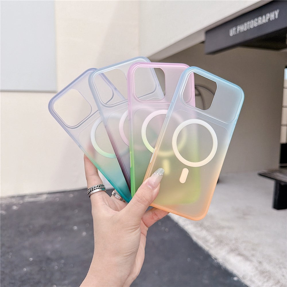 Til iPhone 16 Pro Magnetisk Cover AI Touch Knap Gradient Farve TPU Telefoncover