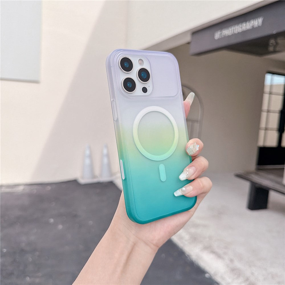Til iPhone 16 Pro Magnetisk Cover AI Touch Knap Gradient Farve TPU Telefoncover