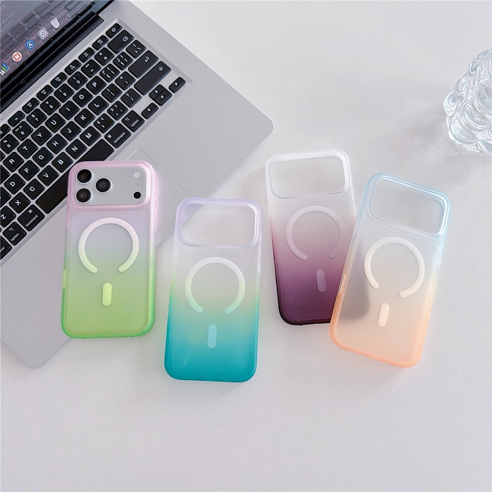 Til iPhone 18 Pro / 17 Pro magnetisk etui med AI touch-knap og gradientfarve TPU telefoncover