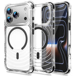 For iPhone 17 Pro Magnetic Case Airbag Corner Shockproof Ripple TPU Phone Cover