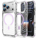 For iPhone 17 Pro Magnetic Case Airbag Corner Shockproof Ripple TPU Phone Cover