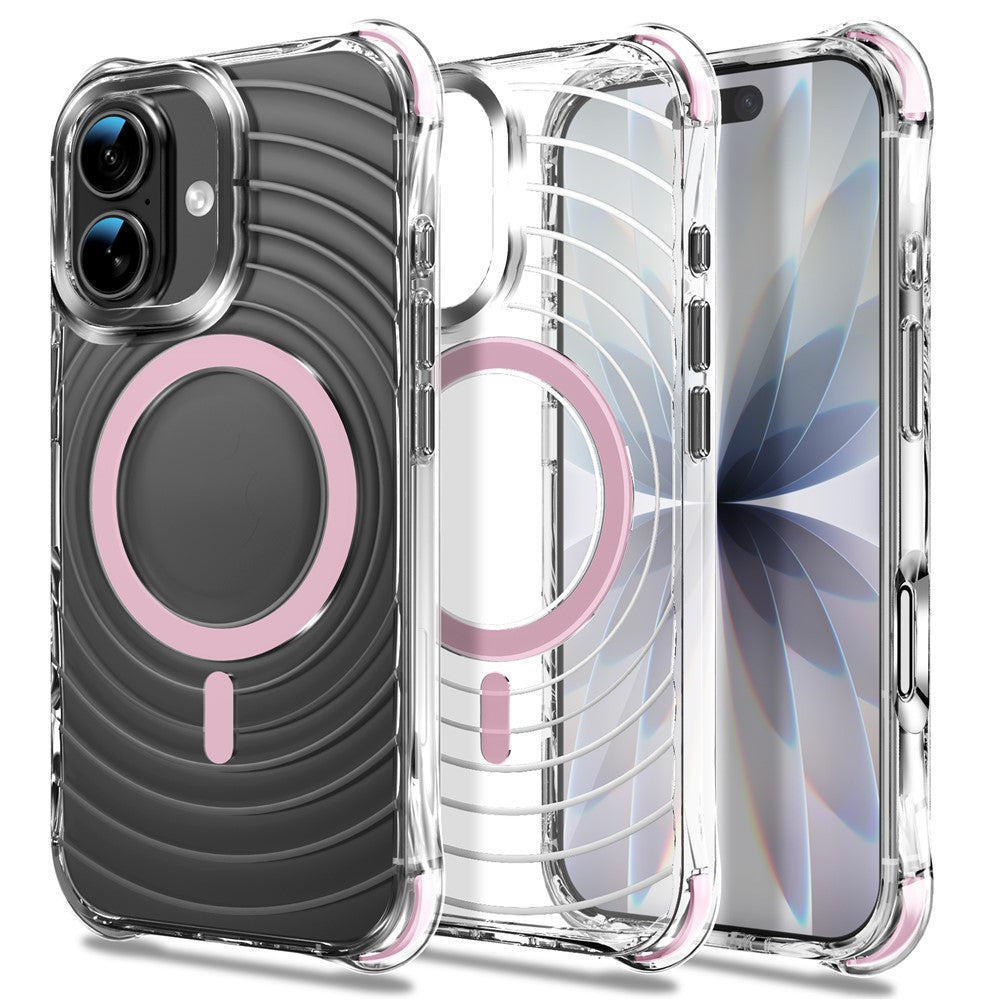 Til iPhone 17 Magnetisk Cover Airbag Hjørne Stødsikker Ripple TPU Telefoncover