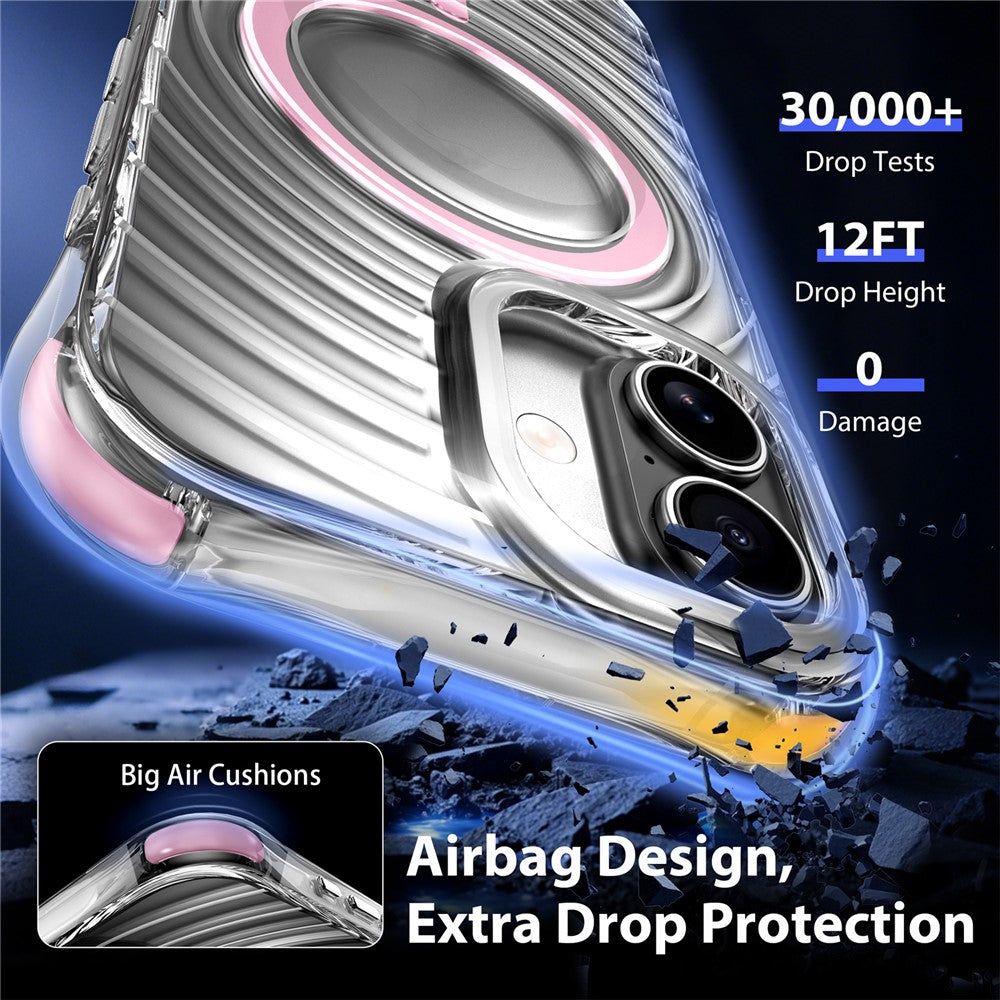 Til iPhone 17 Magnetisk Cover Airbag Hjørne Stødsikker Ripple TPU Telefoncover