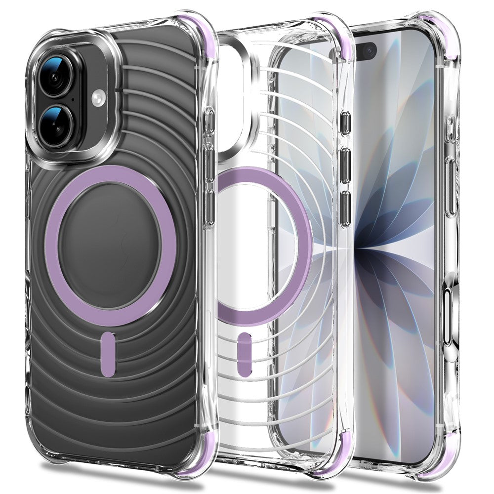 Til iPhone 17 Magnetisk Cover Airbag Hjørne Stødsikker Ripple TPU Telefoncover