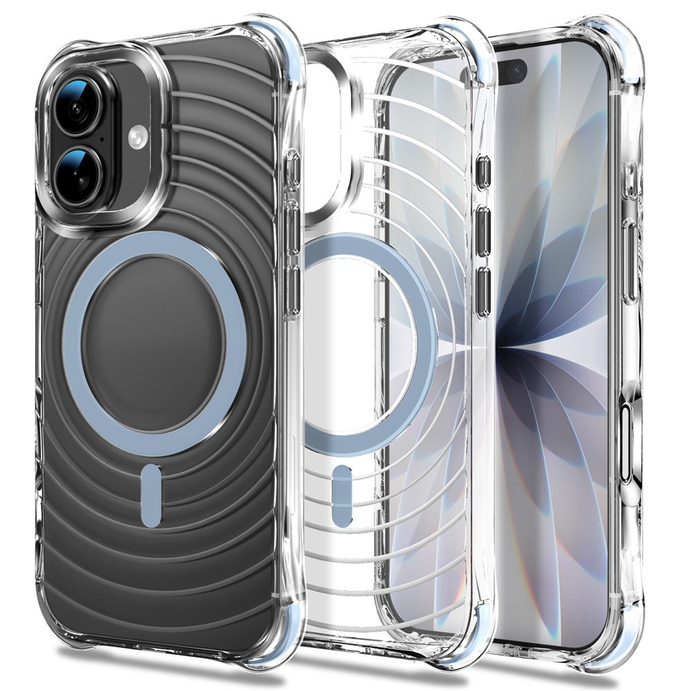 Til iPhone 17 Magnetisk Cover Airbag Hjørne Stødsikker Ripple TPU Telefoncover