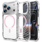 For iPhone 17 Pro Max Magnetic Case Airbag Corner Shockproof Ripple TPU Phone Cover