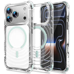 For iPhone 17 Pro Max Magnetic Case Airbag Corner Shockproof Ripple TPU Phone Cover