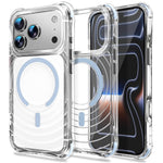For iPhone 17 Pro Max Magnetic Case Airbag Corner Shockproof Ripple TPU Phone Cover