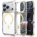 For iPhone 17 Pro Max Magnetic Case Airbag Corner Shockproof Ripple TPU Phone Cover