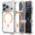 For iPhone 17 Pro Max Magnetic Case Airbag Corner Shockproof Ripple TPU Phone Cover