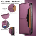 For iPhone 15 Pro Wallet Case External Card Slot Magnetic Closing Leather Phone Cover