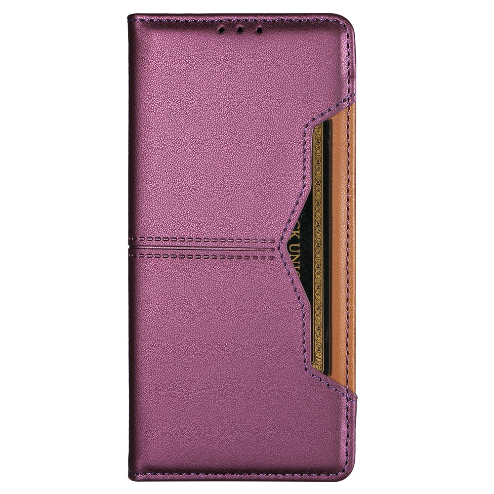 For iPhone 15 Pro Wallet Case External Card Slot Magnetic Closing Leather Phone Cover