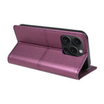 For iPhone 15 Pro Wallet Case External Card Slot Magnetic Closing Leather Phone Cover