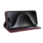 For iPhone 15 Pro Wallet Case External Card Slot Magnetic Closing Leather Phone Cover