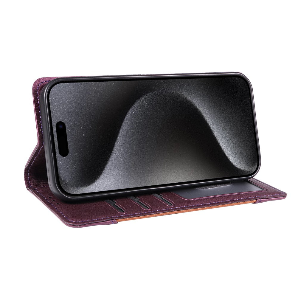 For iPhone 15 Pro Wallet Case External Card Slot Magnetic Closing Leather Phone Cover