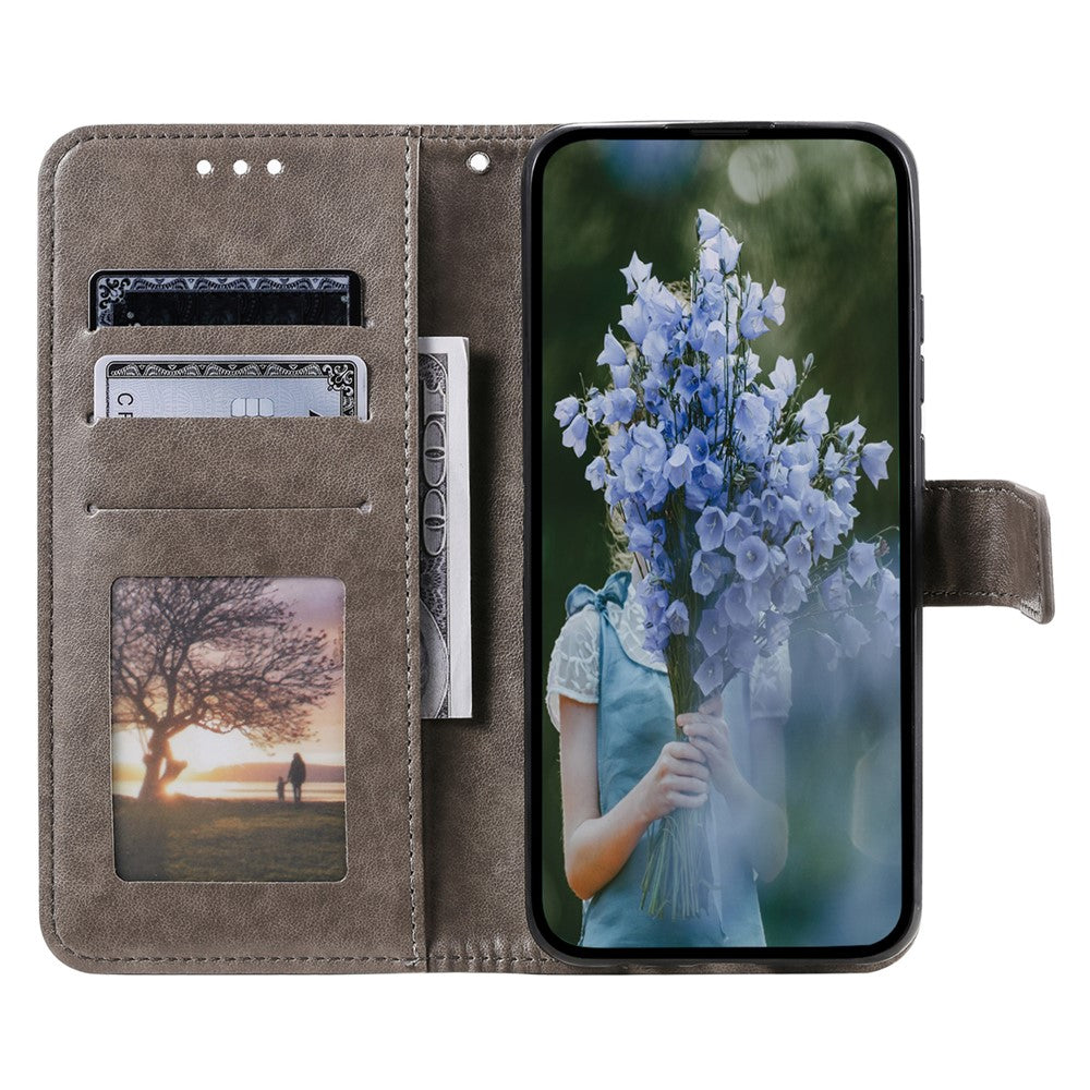 Xiaomi 13, Präglad Mandala Blomma PU Läderfodral, Stativ Plånbok Fullt Skyddande mobilfodral med Rem