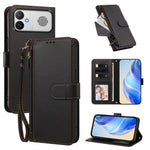 For Xiaomi Redmi K90 Max 5G Case 4 Card Slots Wallet Stand PU Leather Phone Cover with Wrist Strap