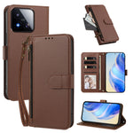 For Xiaomi 17 Max Case 4 Card Slots Wallet Stand PU Leather Phone Cover with Wrist Strap