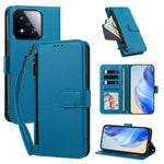 For Xiaomi 17 Max Case 4 Card Slots Wallet Stand PU Leather Phone Cover with Wrist Strap