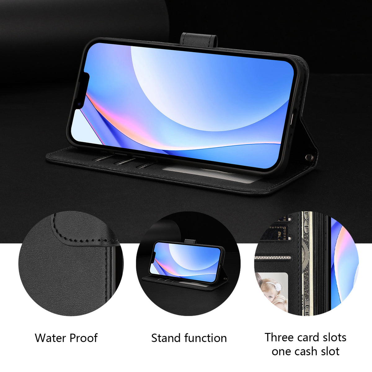 For Xiaomi Redmi K90 Max 5G Wallet Case RFID Blocking Calf Texture Leather Stand Phone Cover with Strap