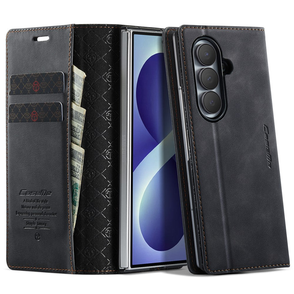 CASEME til Samsung Galaxy Z Fold8 Ultra Etui 033-serien RFID-blokerende pung stand kalvetekstur læder telefoncover