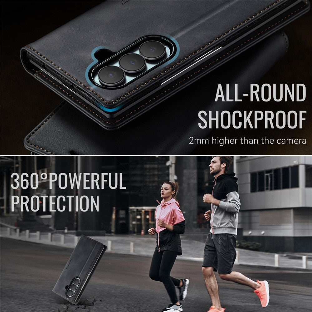 CASEME til Samsung Galaxy Z Fold8 Ultra Etui 033-serien RFID-blokerende pung stand kalvetekstur læder telefoncover