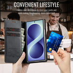 CASEME til Samsung Galaxy Z Fold8 Ultra Etui 033-serien RFID-blokerende pung stand kalvetekstur læder telefoncover