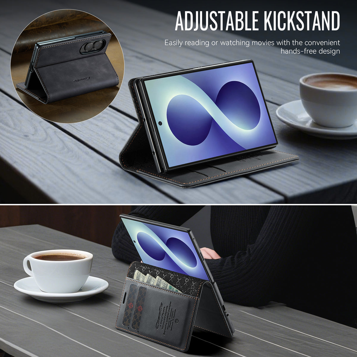 CASEME for Samsung Galaxy Z Fold8 Case  033 Series RFID Blocking Wallet Stand Calf Texture Leather Phone Cover