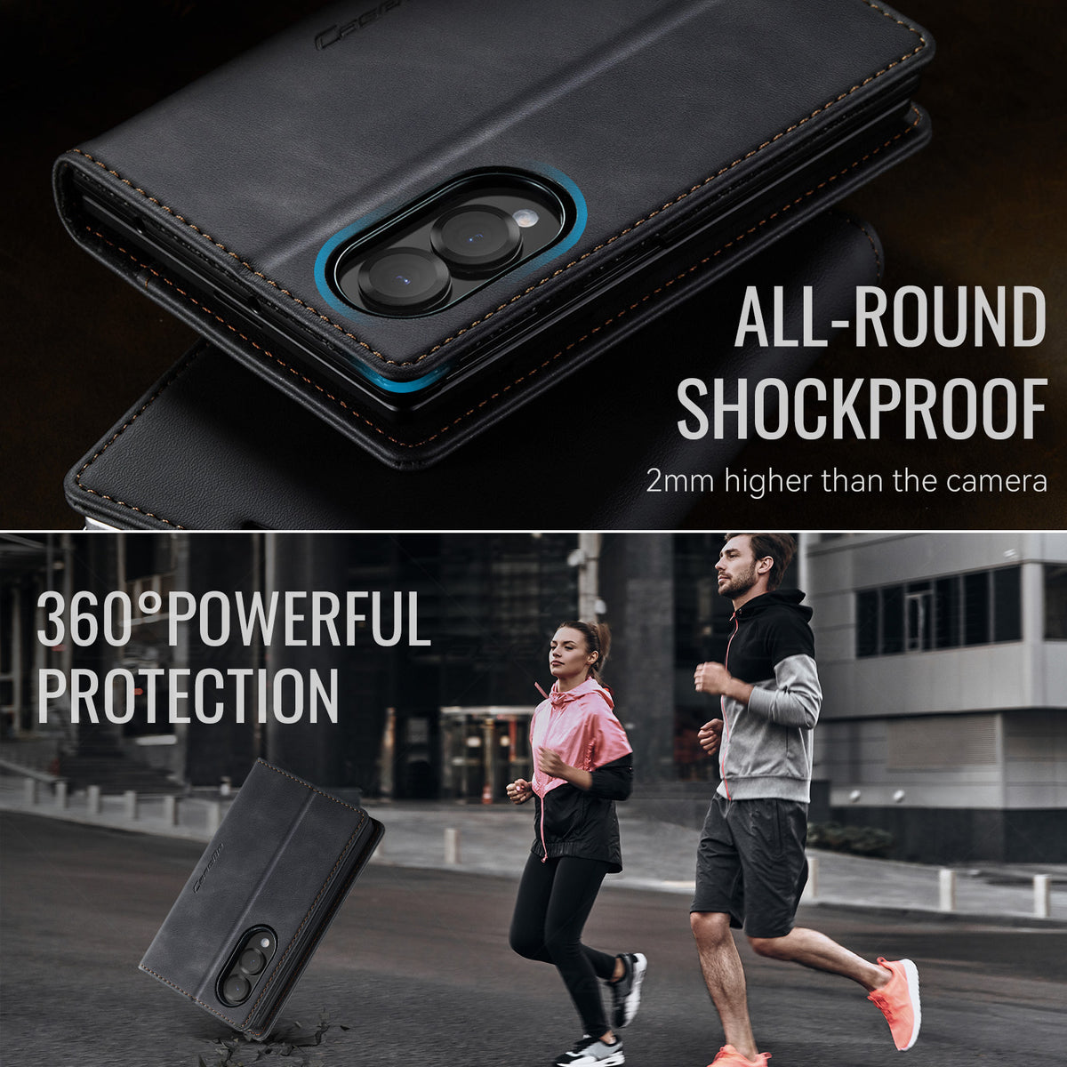 CASEME for Samsung Galaxy Z Fold8 Case  033 Series RFID Blocking Wallet Stand Calf Texture Leather Phone Cover