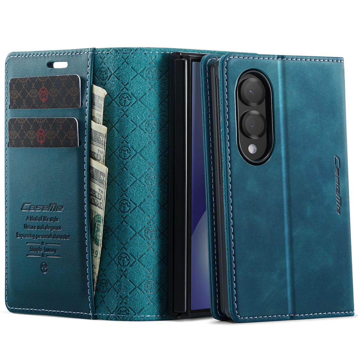 CASEME for Samsung Galaxy Z Fold8 Case  033 Series RFID Blocking Wallet Stand Calf Texture Leather Phone Cover