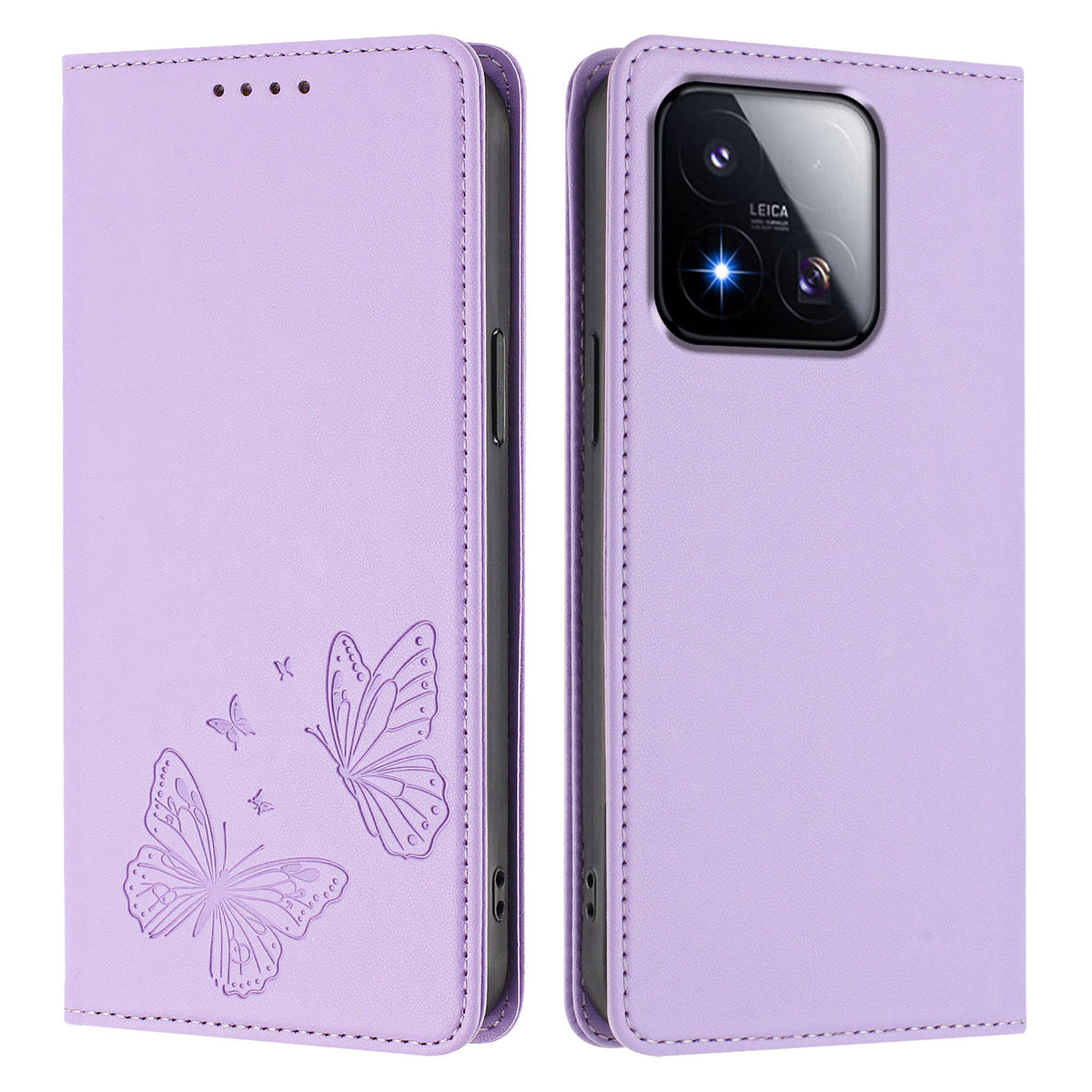 For Xiaomi 17 Max Wallet Case RFID Blocking Butterfly Imprinted Magnetic Flip Leather Cover