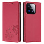 For Xiaomi 17 Max Wallet Case RFID Blocking Butterfly Imprinted Magnetic Flip Leather Cover