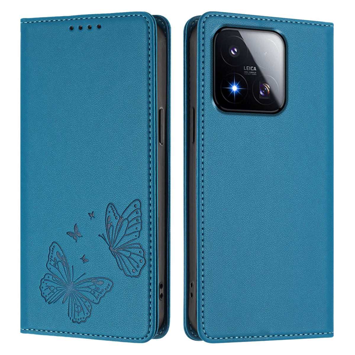 For Xiaomi 17 Max Wallet Case RFID Blocking Butterfly Imprinted Magnetic Flip Leather Cover