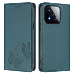 For Xiaomi 17 Max Wallet Case RFID Blocking Butterfly Imprinted Magnetic Flip Leather Cover