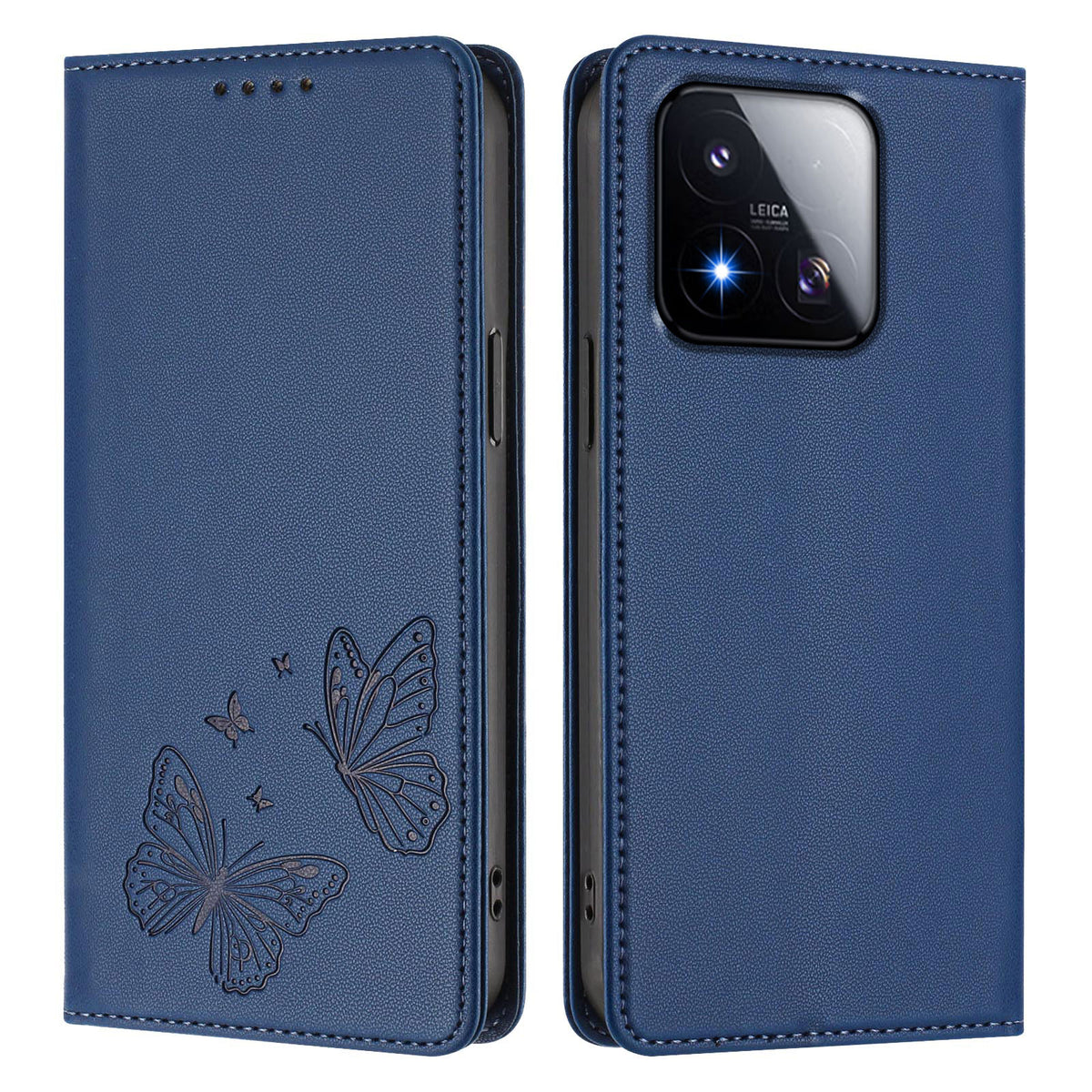 For Xiaomi 17 Max Wallet Case RFID Blocking Butterfly Imprinted Magnetic Flip Leather Cover
