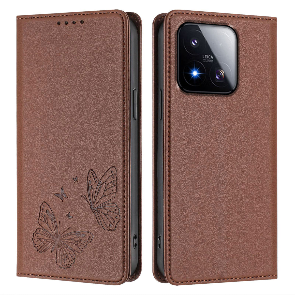 For Xiaomi 17 Max Wallet Case RFID Blocking Butterfly Imprinted Magnetic Flip Leather Cover