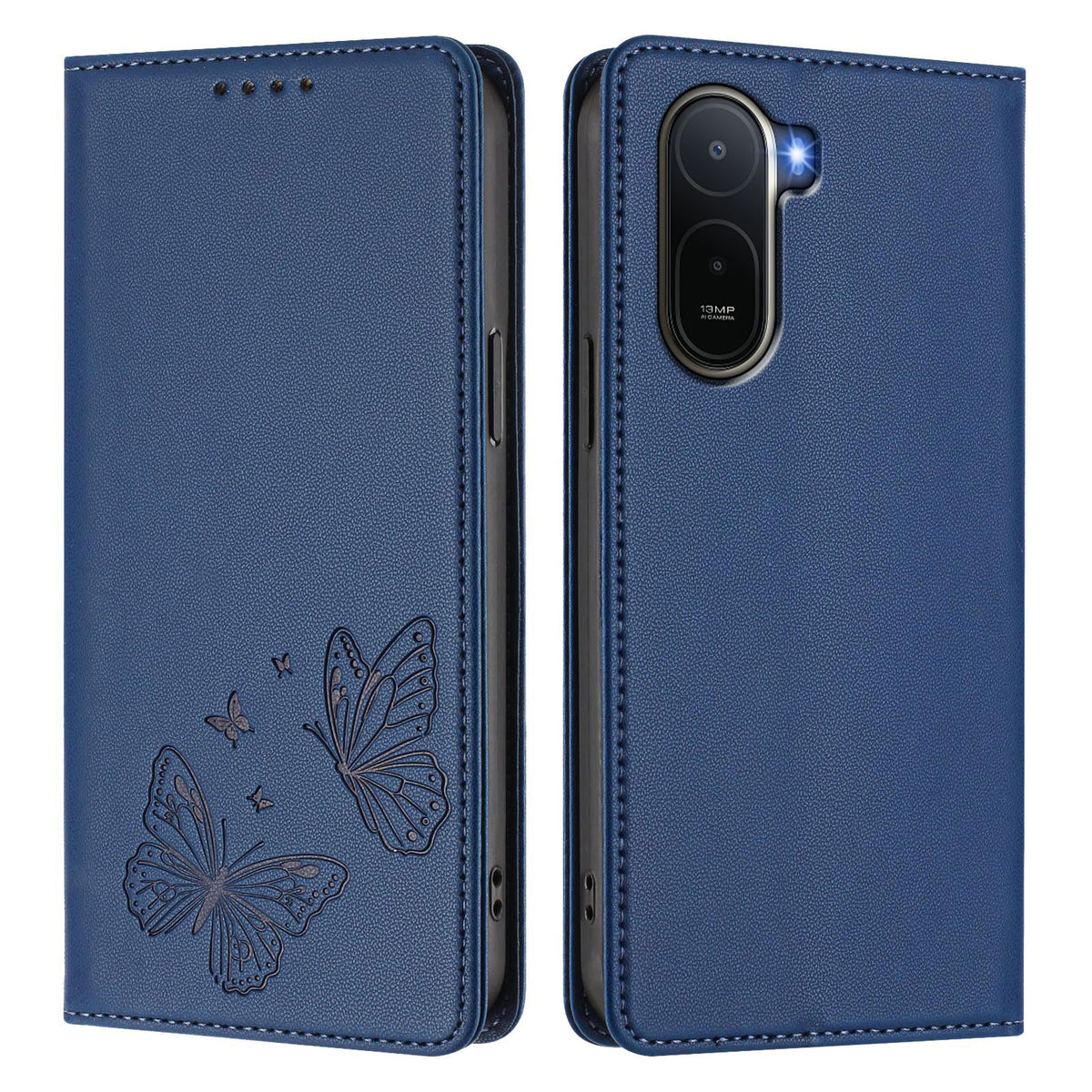 Xiaomi Redmi A7 Pro 4G (171.56mm) / Xiaomi Redmi A7 Pro 5G / Xiaomi Poco C85x 5G / Xiaomi Poco C81 4G Plånboksfodral RFID-blockerande fjärilstryckt magnetiskt läderfodral