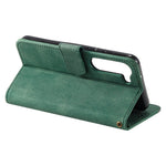 For Samsung Galaxy S23+ Splicing Stitching PU Leather Stand Case Magnetic Clasp Phone Wallet Cover