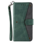 For Samsung Galaxy S23+ Splicing Stitching PU Leather Stand Case Magnetic Clasp Phone Wallet Cover