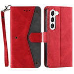 For Samsung Galaxy S23+ Splicing Stitching PU Leather Stand Case Magnetic Clasp Phone Wallet Cover