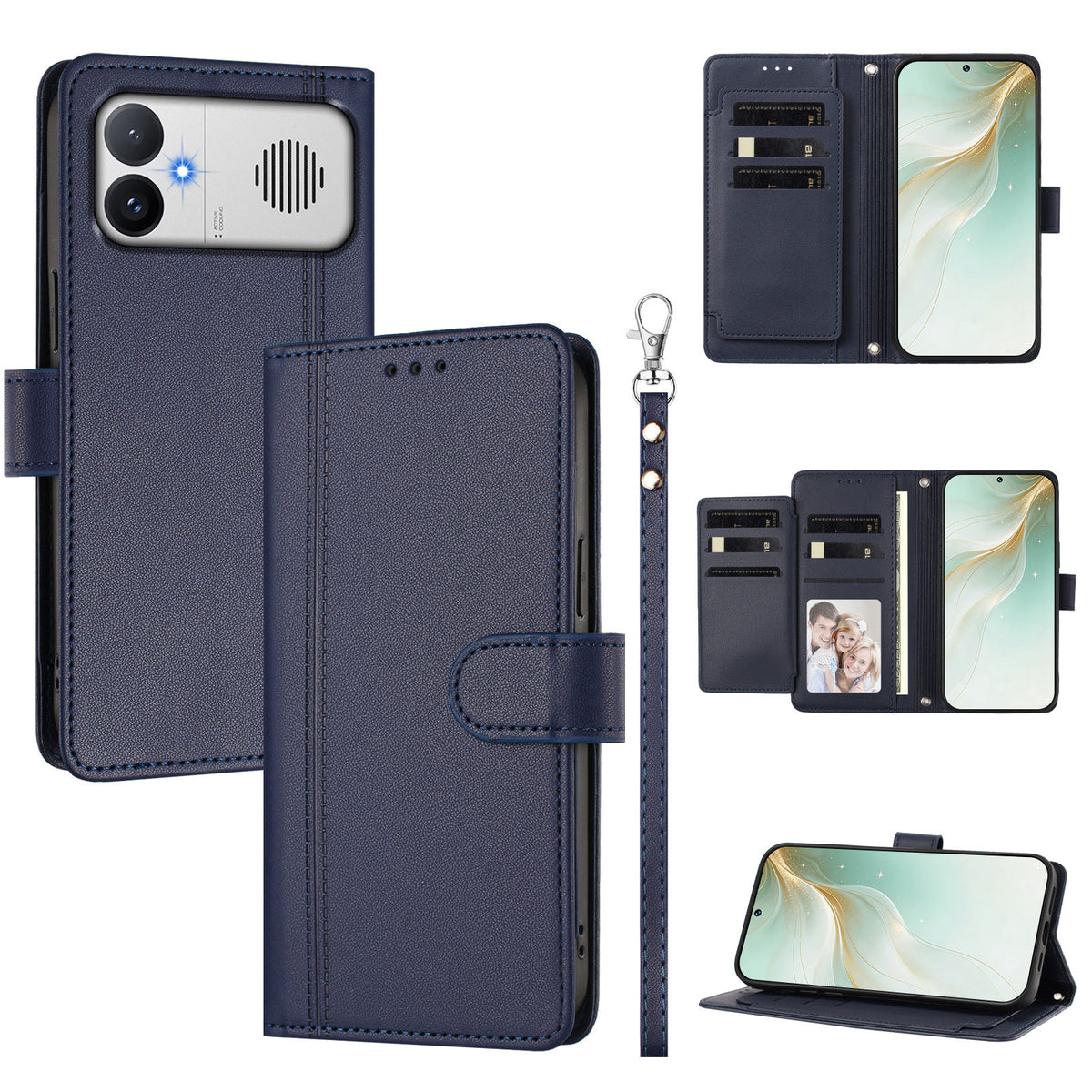 Xiaomi Poco F8 Ultra / Redmi K90 Pro Max 5G / K100 Pro Max 5G (Kina) fodral med 9 kortfack, PU-läder, fällbart plånboksfodral med handrem