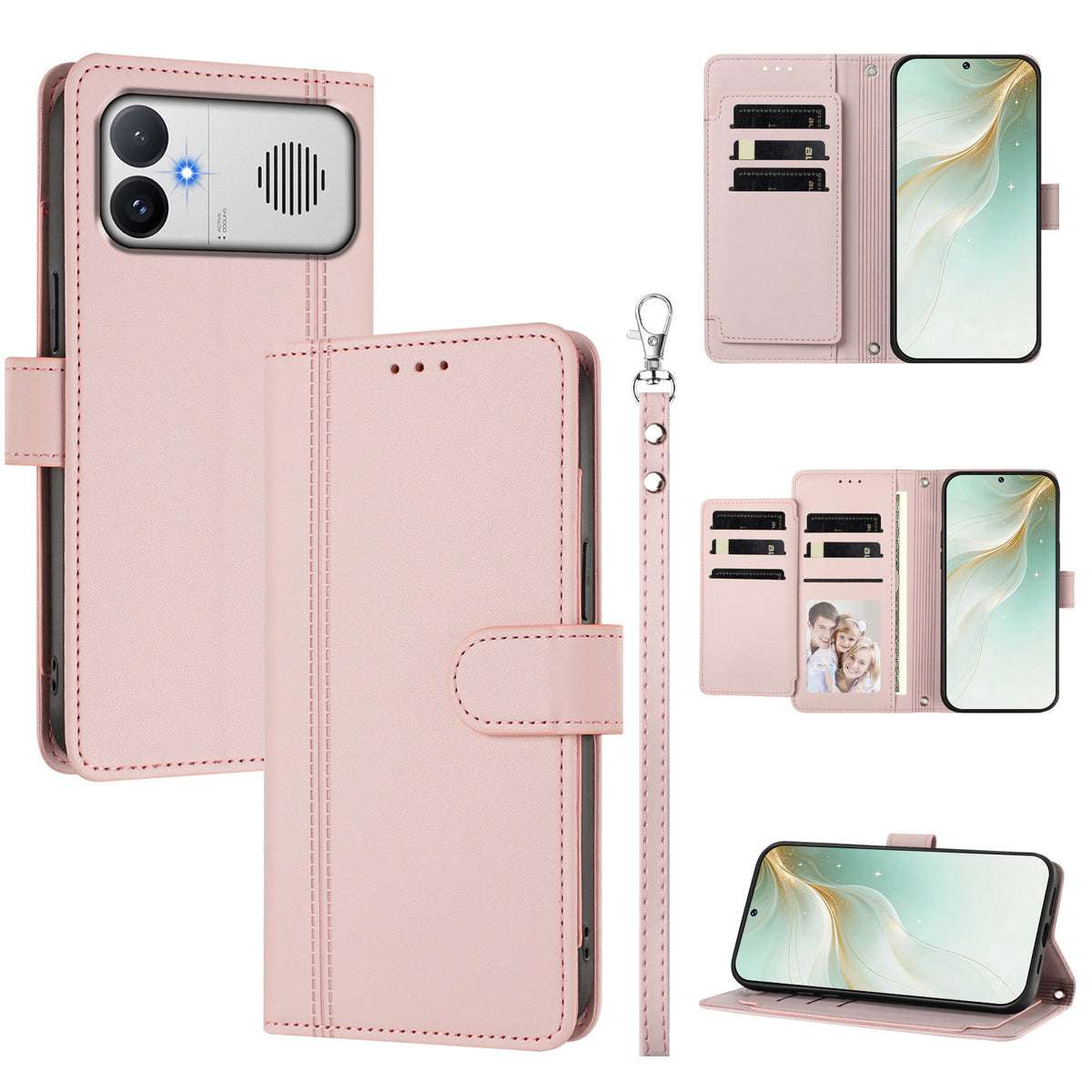 Xiaomi Poco F8 Ultra / Redmi K90 Pro Max 5G / K100 Pro Max 5G (Kina) fodral med 9 kortfack, PU-läder, fällbart plånboksfodral med handrem