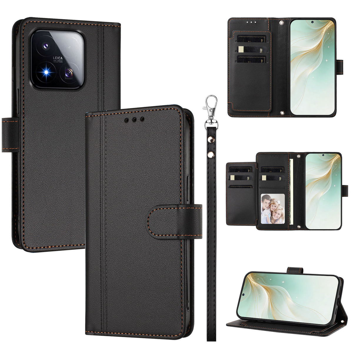 For Xiaomi 17 Max Case 9 Card Slots PU Leather Flip Wallet Phone Cover with Hand Strap