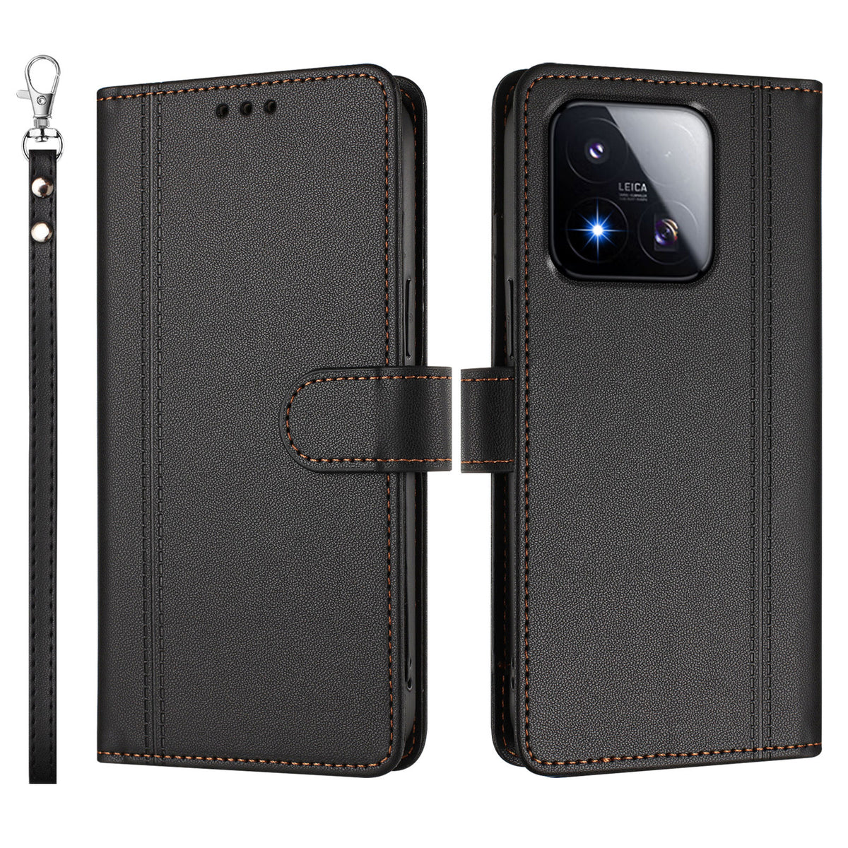 For Xiaomi 17 Max Case 9 Card Slots PU Leather Flip Wallet Phone Cover with Hand Strap